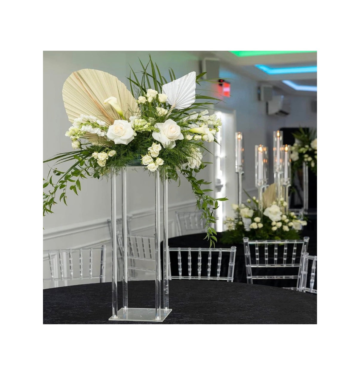 YALLOVE 2 Pack 23.6 Inch Clear Acrylic Flower Stands Pedestal Centerpieces for Wedding, Baby Shower and Birthday Party Decor (New in Box)