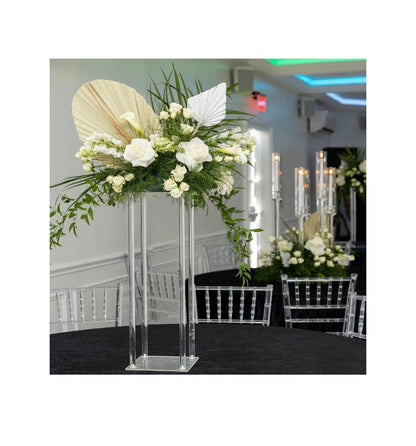 YALLOVE 2 Pack 23.6 Inch Clear Acrylic Flower Stands Pedestal Centerpieces for Wedding, Baby Shower and Birthday Party Decor (New in Box)