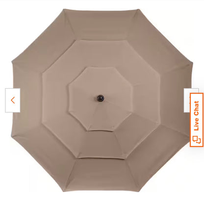10 ft. Steel Market Patio Umbrella with 3-Tiered Sunshade and Push Button Tilt and Easy-Open Crank (Beige) New in Box