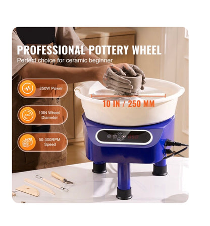 350 W 50-300 RPM 10 Inch Pottery Wheel Plastic Pottery Wheel (New in Box)