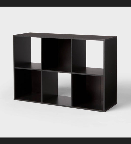 11 Inch 6 Cube Organizer (Black) (New in Box)