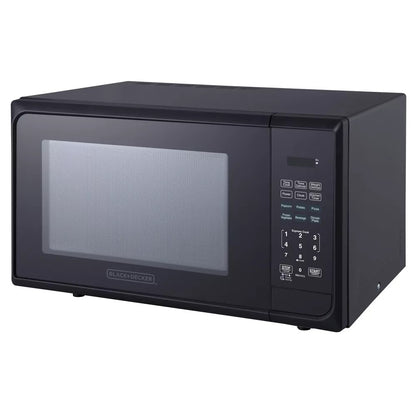 BLACK+DECKER 1.1 cu ft 1000W Microwave Oven - Stainless Steel Black: Countertop, Child Lock, 6 One-Touch Settings