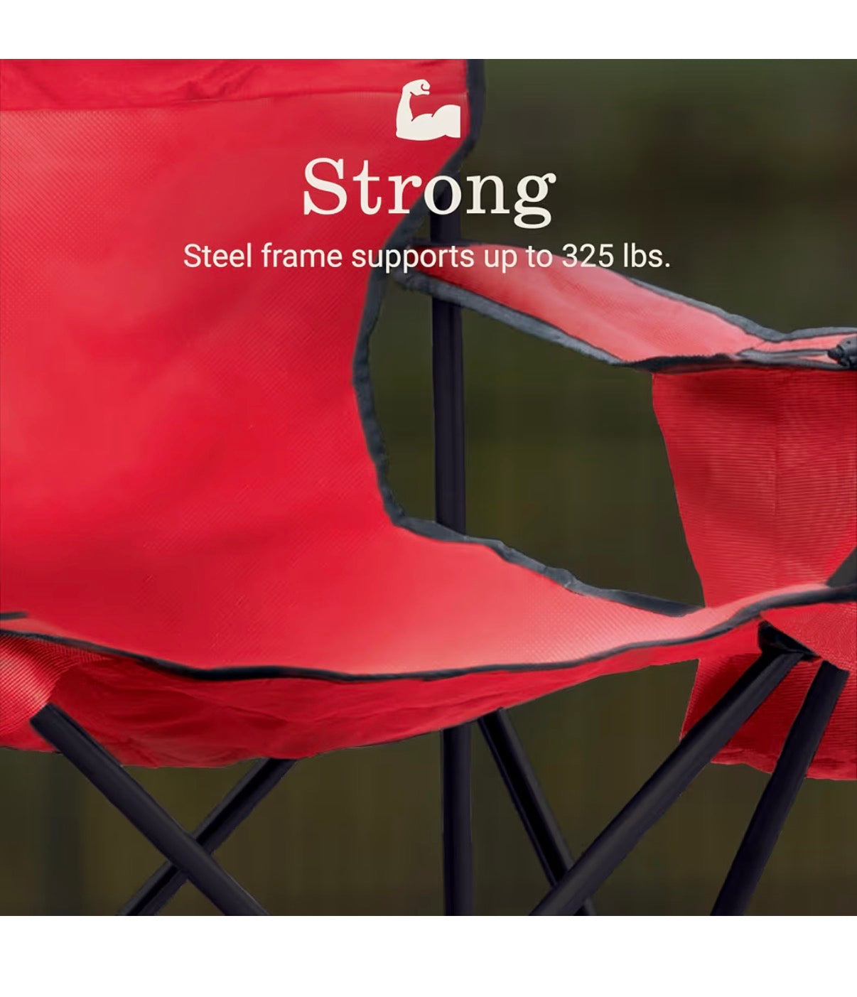 Coleman Poratble Camping Chair with 4-Can Cooler, Cushioned Seat & Back with Side Pockets & Cup Holder, Carry Bag Included, Great for Camping, Tailgating, Firepits, Patio & More (Red) (New in Box)