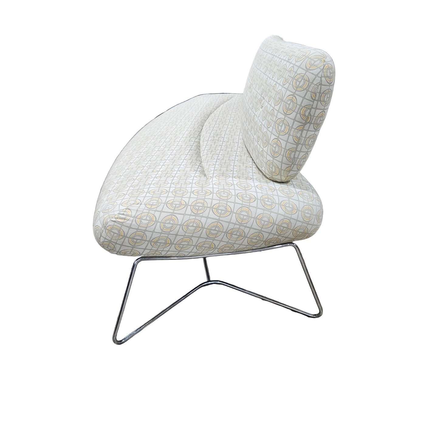 Allermuir Freeflow Modernist Curved Reception Bench With Backrest and Chrome Base