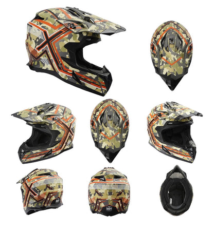 TCMT Motorcycle Dirt Bike Off-Road Motocross ATV Mountain Bike Full Face MX Helmit for Men/Women DOT Approved (New)
