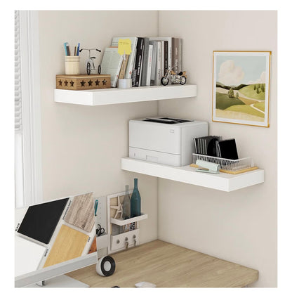 30 Inch Floating Shelves 12-Inch-Deep White Floating Shelve Set of 2