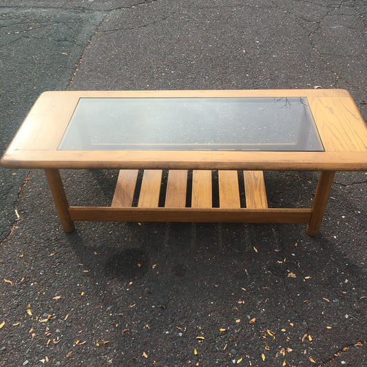 Mersman MCM Coffee Table with Smoked Glass Top