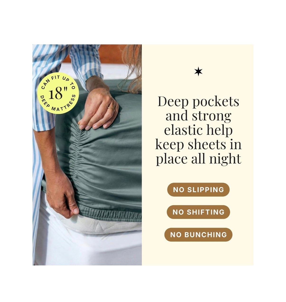 Miracle Made Breathable Cotton Bed Sheets, 4 Piece Set Silver Treated, Soft and Cool to the Touch Lightweight Bedding Designed for Hot Sleepers King Size (Sage Green) (New in Box)
