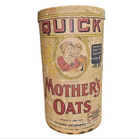 Vintage Quick Mother's Oats, Cardboard Oatmeal Package, Quaker Oats