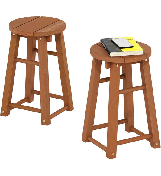 Furinno TIOMAN Outdoor Barstool, Set of 2, 18 Inch Bar Stool in Teak Oil, for Patio, Garden, Porch (Natural) (New in Box)