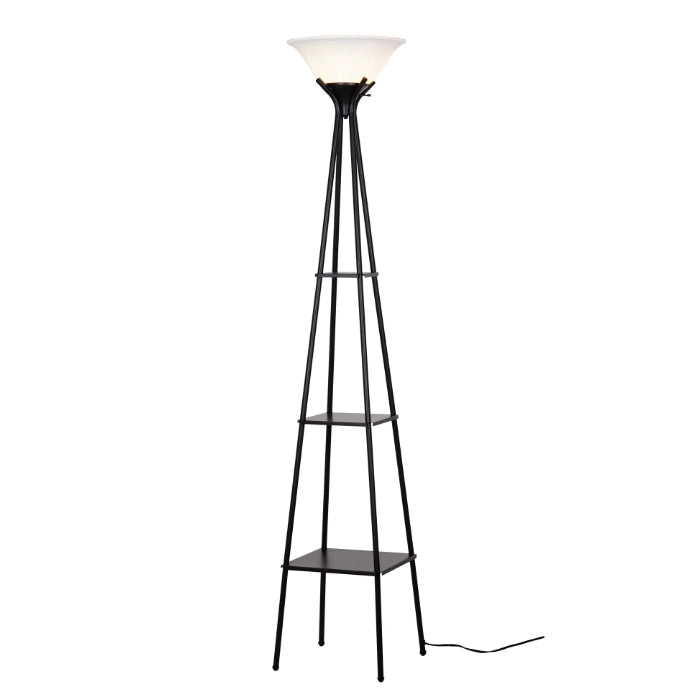 Mainstays Charcoal Finish Metal Etagere Floor Lamp