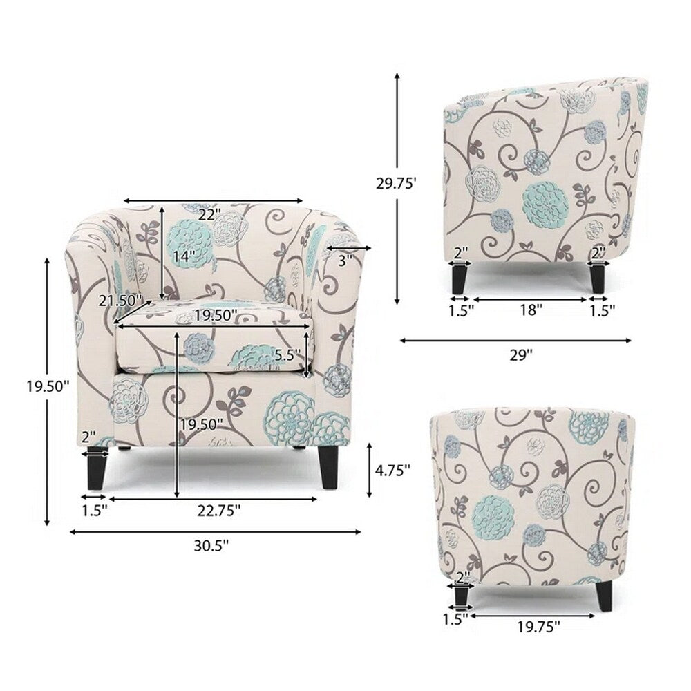 Accent Retro Living Room Chair with Ottoman
