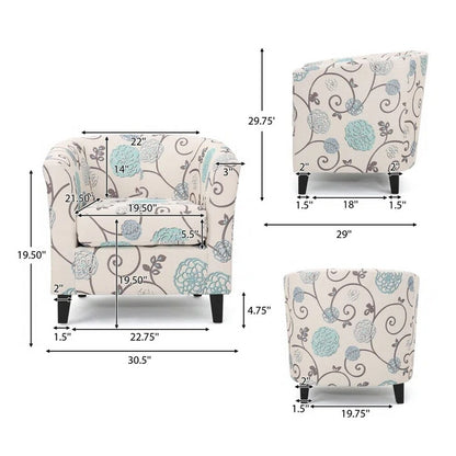 Accent Retro Living Room Chair with Ottoman