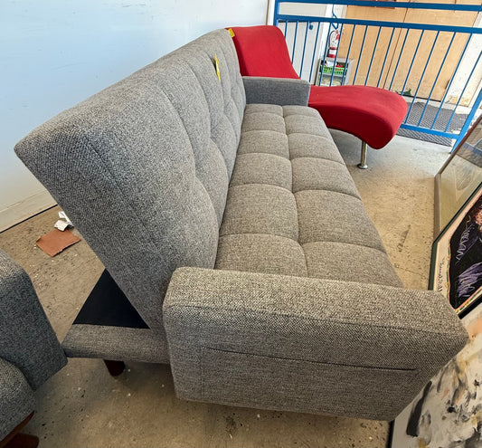 Gray Futon Sofa (In Good Used Condition)