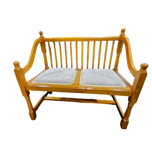 Vintage Spindle-Back Wooden Settee