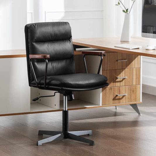 Okeysen Office Desk Ergonomic Chair with Wooden Armrests