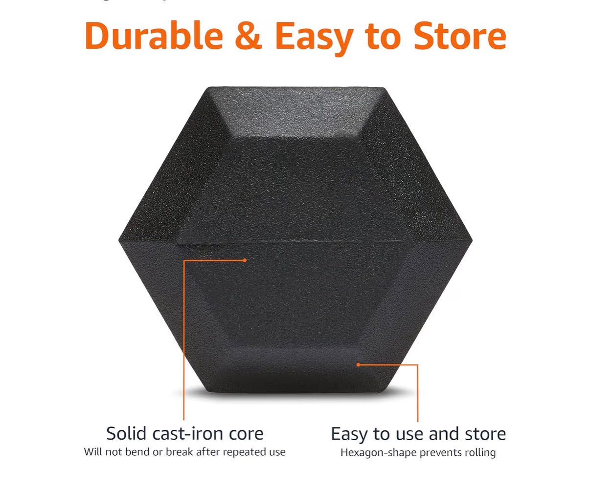 35 lbs Rubber Hex Dumbbell Hand Weight (New)