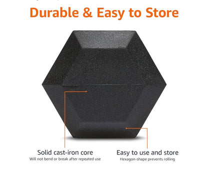 35 lbs Rubber Hex Dumbbell Hand Weight (New)