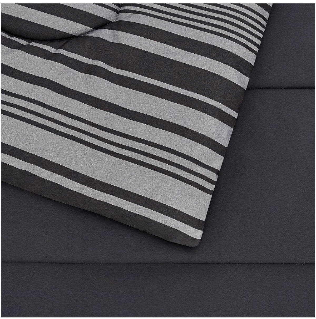 Amazon Basics 5 Piece Lightweight Microfiber Comforter Set with Sheets, Bed in a Bag, Gray Calvin Striped Bedding Twin/Twin XL (New in Box)
