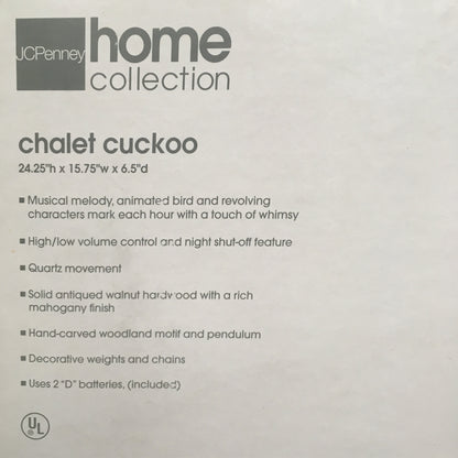 JCPenney Home Chalet Cuckoo Clock