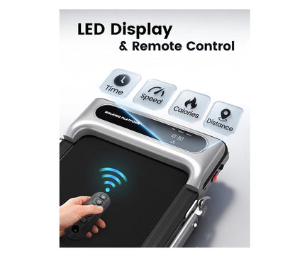 Yugud Waling Pad, Walking Pad Treadmill for Home, Office, Portable Under Desk Treadmill with Remote Control and LED Display, Walking, Jogging, Running Machine (Silver) (New in Box)