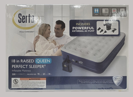 NEW Serta Perfect Sleeper Raised Queen Comfort Top Inflatable Mattress