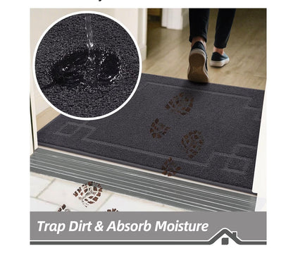 BEQHAUSE Door Mat 36 Inch X 60 Inch, Non-Slip Door Mat Indoor Washable (Dark Gray) (New in Package)