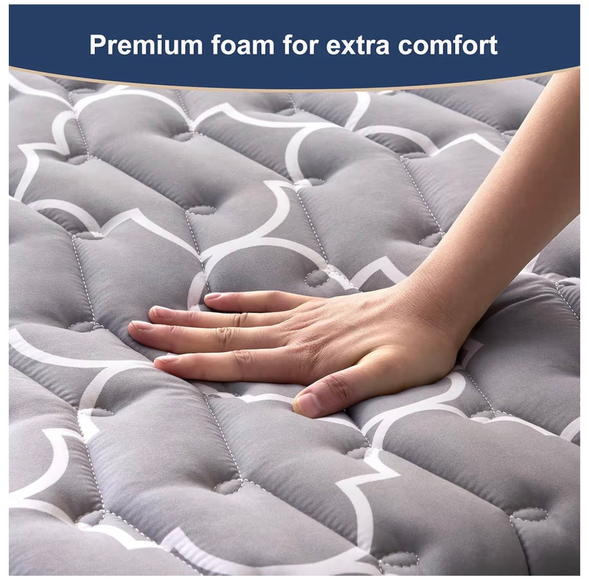 6th Generation Japanese Floor Futon Mattress Extra Thick 9 Layer Modern Futon with 100 Percent High Density Foam, Portable Floor Mattress Sleeping Pad for Adults, Guest Room, Dormitory (Twin Size 39 Inch X 75 Inch) (New in Package)