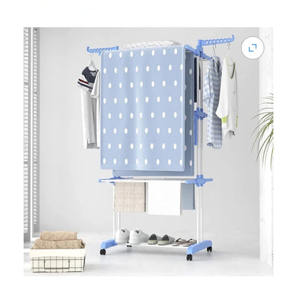 Clothes Drying Rack, 4 Tier Foldable Drying Rack for Clothes, Portable Laundry Rack with Wheels Indoor/Outdoor Freestanding (Gray) (New in Box)