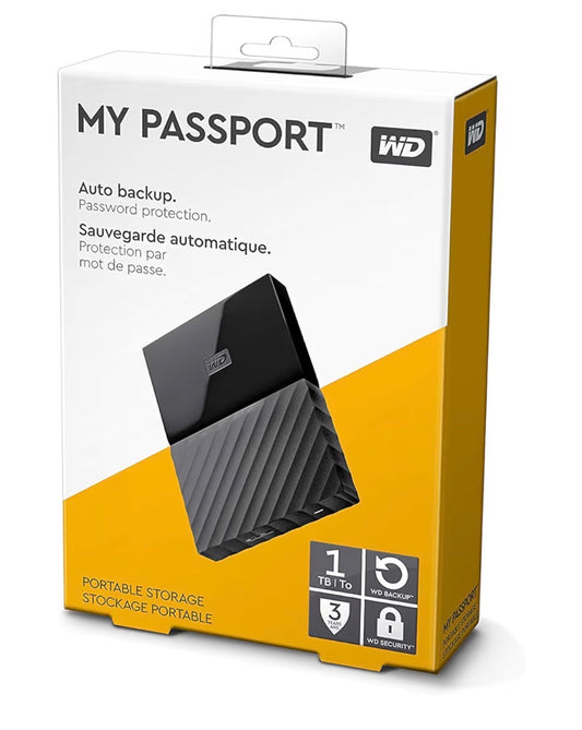 1 Terabyte My Passport Portable External Hard Drive USB 3.0 (Black) (New in Box)