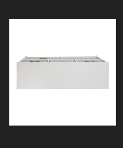 Flash Furniture 5 Drawer Wood Top White Cast Iron Frame Vertical Storage Dresser with Light Gray Easy Pull Fabric Drawers