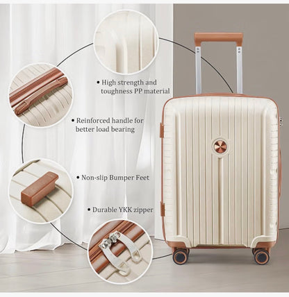 Joyway Luggage Sets 10 Piece PP Hardshell Carry on Suitcase, Travel Lightweight Carry-on with Double Spinner Wheels and TSA Lock (Beige Brown) (New in Box)