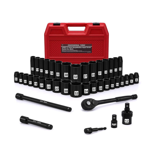 41 Piece 1/2 drive impact socket wrench set-