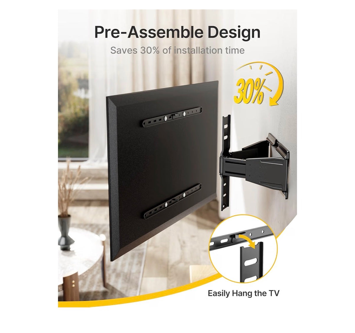 monTEK 0.77 Inch Ultra Slim Full Motion TV Wall Mount for 43-90 Inch TVs Low Profile TV Bracket, Holds 143 lbs, Swivel/Tilt/Level, Articulating Dual Arms, Max VESA 600x400mm, Fits 16 Inch/18 Inch Studs (New in Box)