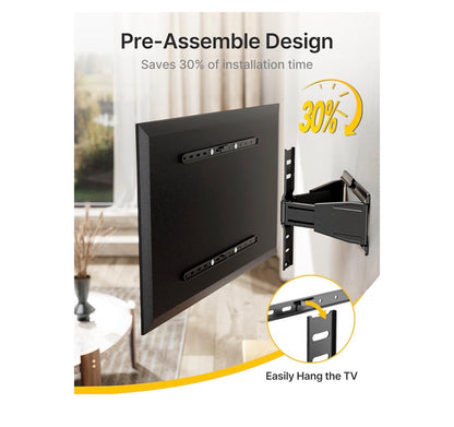 monTEK 0.77 Inch Ultra Slim Full Motion TV Wall Mount for 43-90 Inch TVs Low Profile TV Bracket, Holds 143 lbs, Swivel/Tilt/Level, Articulating Dual Arms, Max VESA 600x400mm, Fits 16 Inch/18 Inch Studs (New in Box)