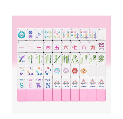 Pink American Mahjong Tile Set 160 Melamine Mahjong Tiles 1.2 Inch with Mahjong Tile Bag and Mahjong Accessories Suitable for Friends and Family Gatherings Mahjong Tiles (Pink) (New in Box)