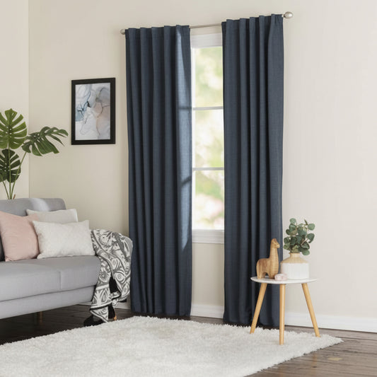 Navy Blue Blackout Thermal Single Curtain Panel