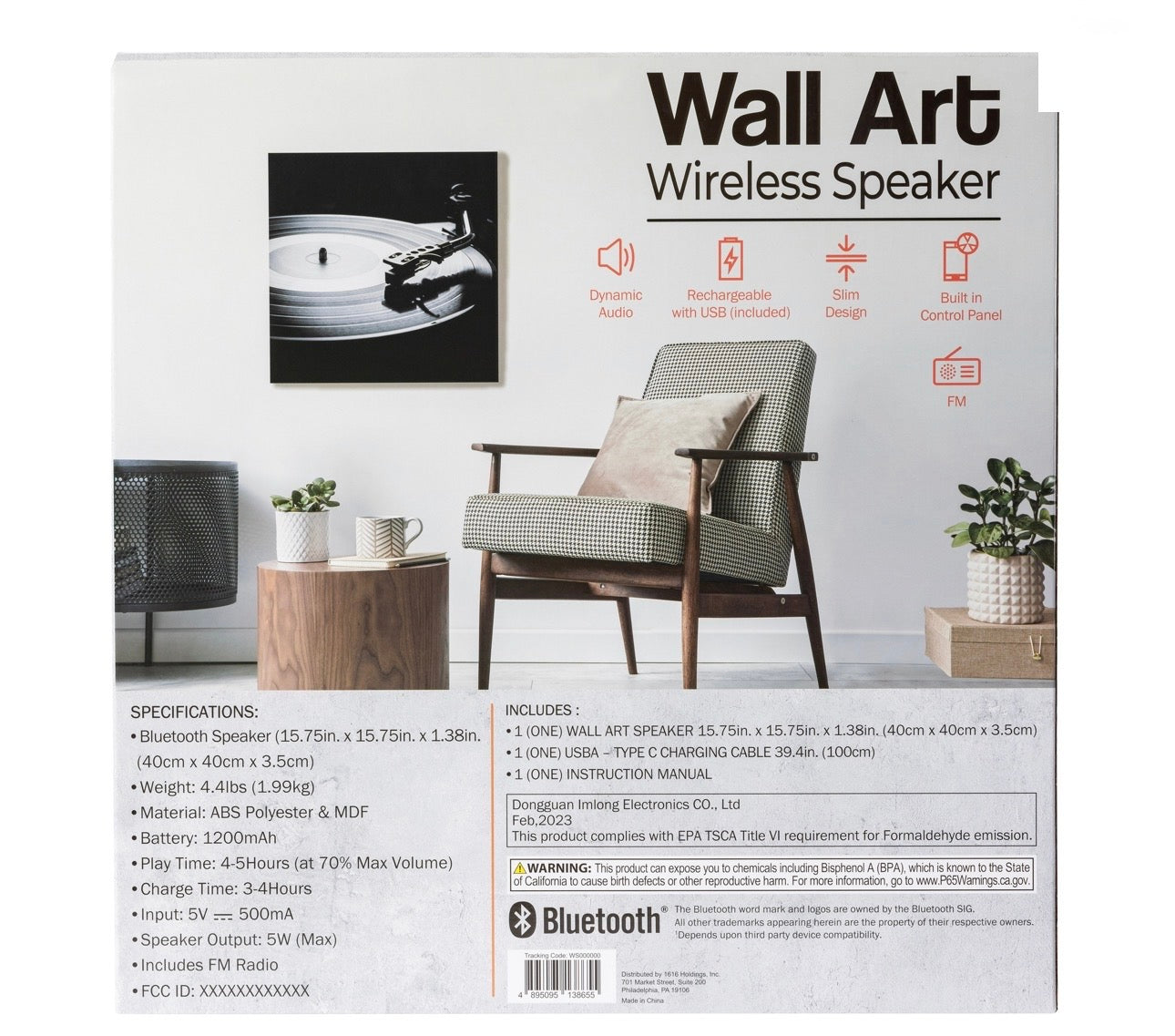 Bluetooth Wall Art Speaker