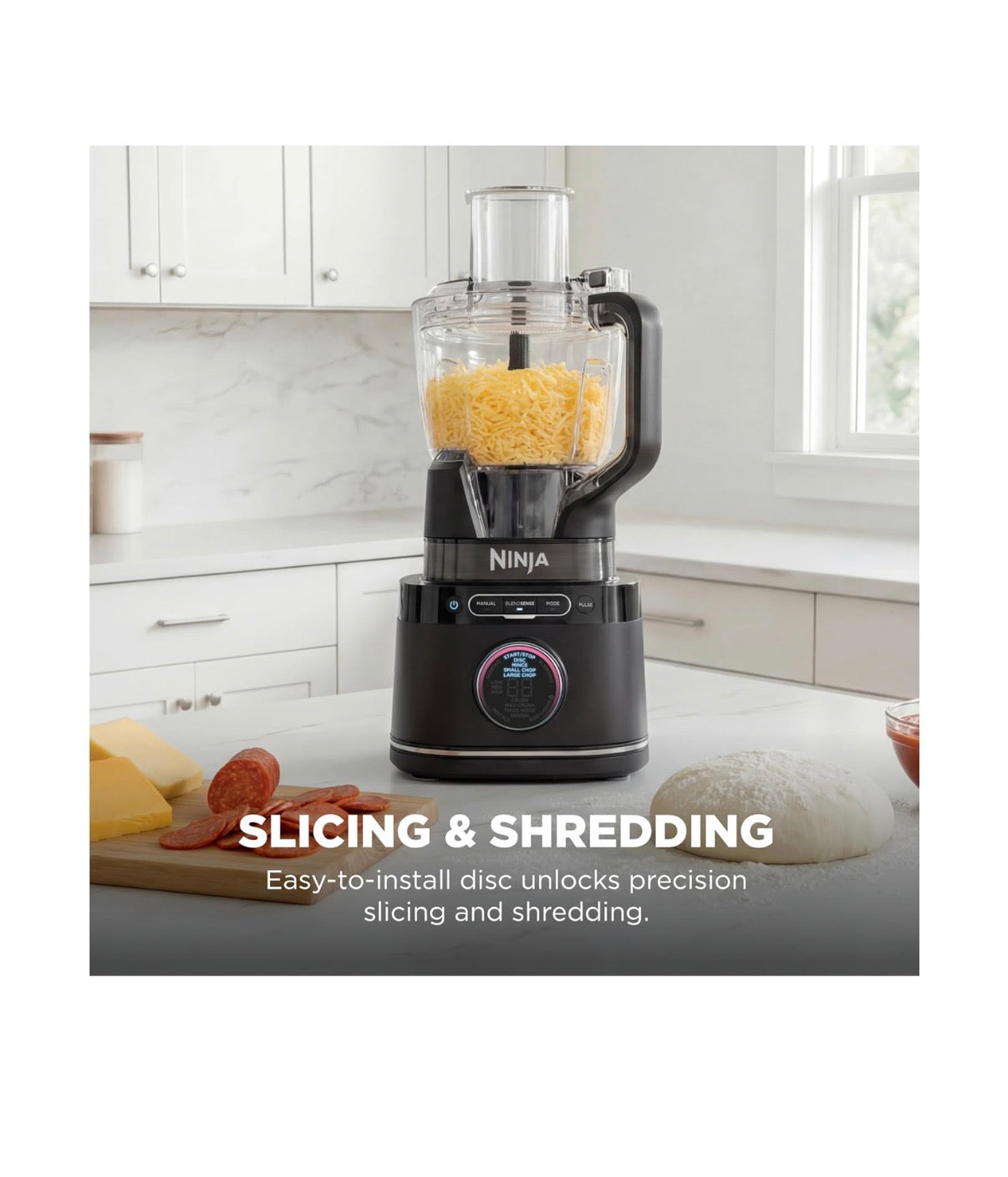 Ninja Kitchen System, Blendsense Tech, 72 Oz, 1800PW, For Smoothies, Cookie Dough, Salsa & More, 8 Cup Processor Bowl, 24 Oz Cup, (Black) (New in Box)