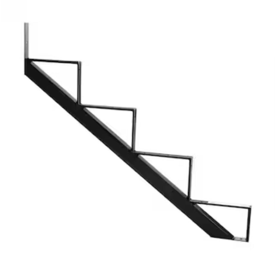 Pylex Steel Stair Stringer Black 4-Step Steel Outdoor Stair Stinger (New in Box)