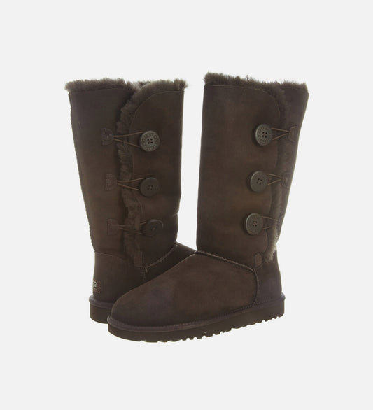 UGG Bailey Button Triplet Boots (Chocolate)