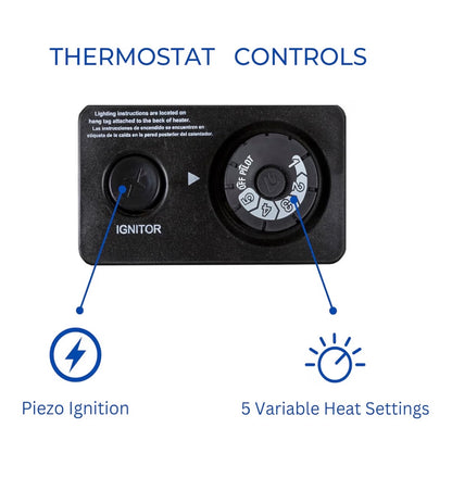 ProCom Heating Liquid Propane Ventless Infrared Plaque Heater with Base Feet
