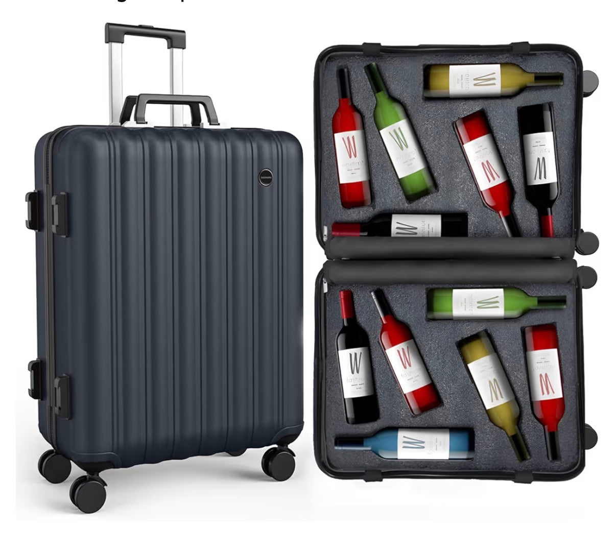 Boldworks Wine Suitcase for Airplanes 12 Bottle Wine luggage for Airplane Travel with TSA Approved Lock and Removable Insert to Carry Liquor (Black) (New in Box)