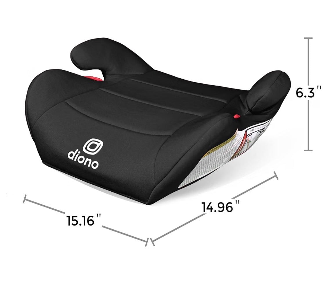 Diono Solana Lite Backless Booster Car Seat, Lightweight & Portable for Travel, Machine Washable Covers, 40-100lbs (Black) (New in Box)
