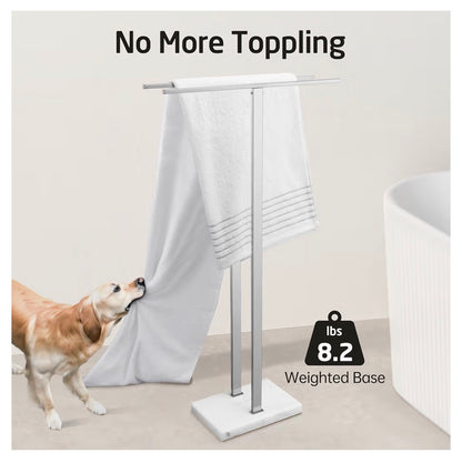 KES Standing Towl Rack Taller Version 37 Inch Height Bathroom Towel Rack Stand with Marble Base, Free Standing Towel Holder Stand (Stainless Steel Brushed Finish) (New in Box)