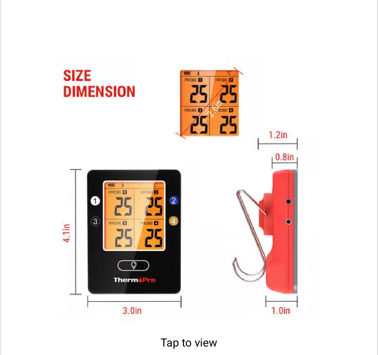 ThermoPro TP25W LCD Bluetooth Enabled Grill/Meat Thermometer
