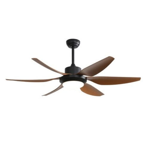 Flynama Ceiling Fan 54-in Black with ABS Blades LED Ceiling Fan With Light 6 -Blade