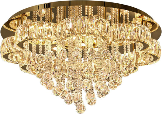 Flashing God 32" W Crystal Chandelier