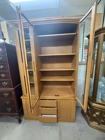 Bookcase with Glass Doors with Drawers and Cabinet Doors