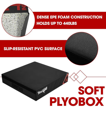 Yes4All 6 Inch Adjustable Soft Plyo Box, Jumping Trainer - For Plyometric Exercises and Conditioning, Multiple Height Variations